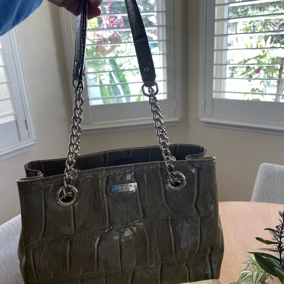 ♠️ Vintage Kate Spade Knightsbridge Maryanne Croc Patent Leather tote | Green - Picture 5 of 10